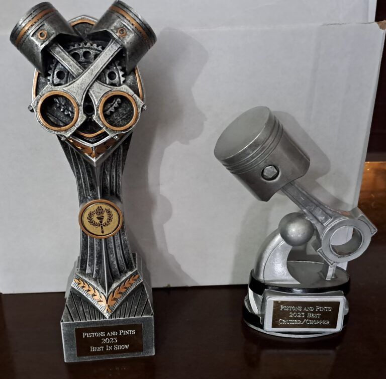 Bike show Trophies 5 different categorise so get your bike in. Sponsored by Spartan leather .